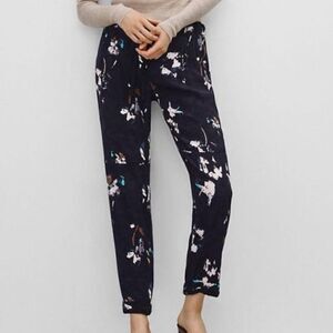 𝅺aritzia Wilfred Black Blue Marais Wilfred Winter Floral Casual Luxe Pants XXS